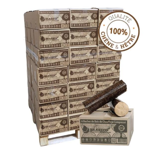 Bûches compressées Premium – 80 cartons de 6 – palette env. 960 kg