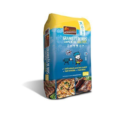 Granulés de cuisson Woodstock 100 % hêtre – sac de 12 kg