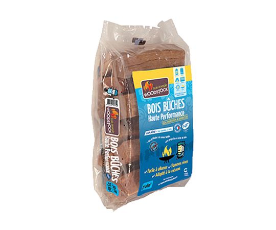 Bûches de hêtre pour grill Woodstock – sac 25 dm³