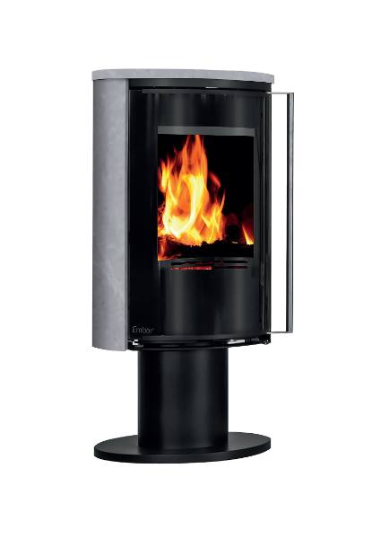 Poêle à bois Ember E-16 VG pivotant porte tout verre