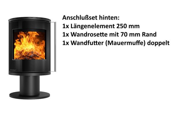 Poêle à bois Ember F-16 VG pivotant porte tout verre