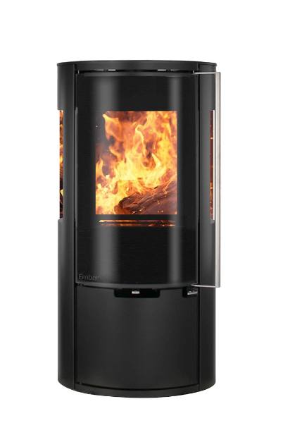 Poêle à bois Ember E-15 VG trois faces vitrées