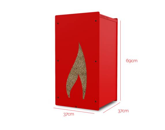 Coffre à granulés Granulebox Flamme – rouge – 55 kg