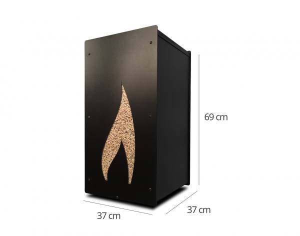 Coffre à granulés Granulebox Flamme – noir – 55 kg