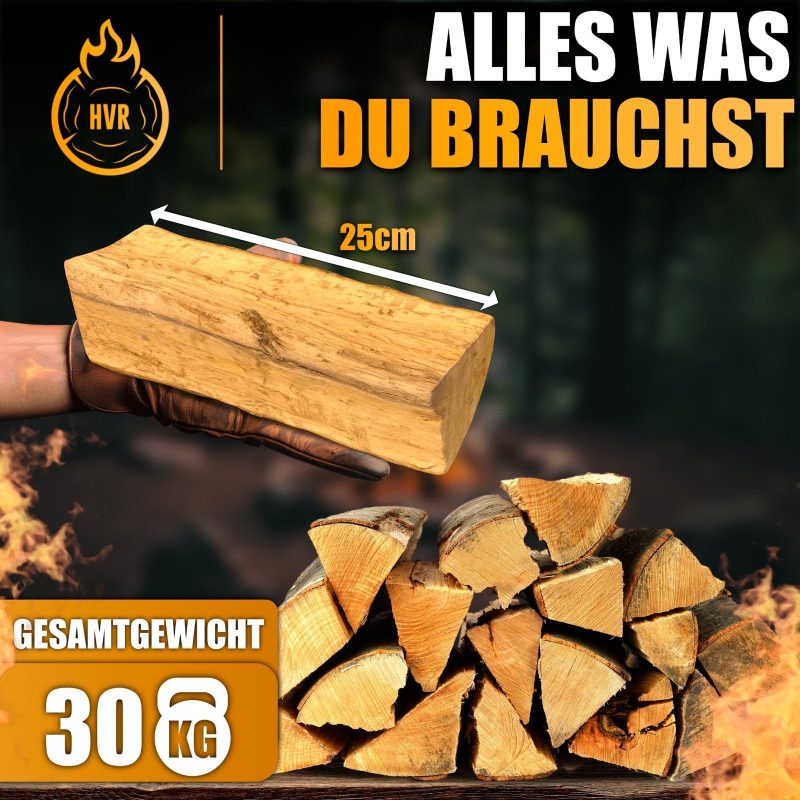 Bois de chauffage HVR en carton – 25 kg