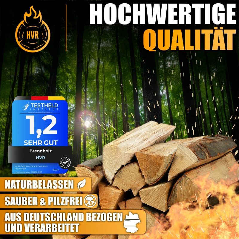 Bois de chauffage HVR en carton – 25 kg