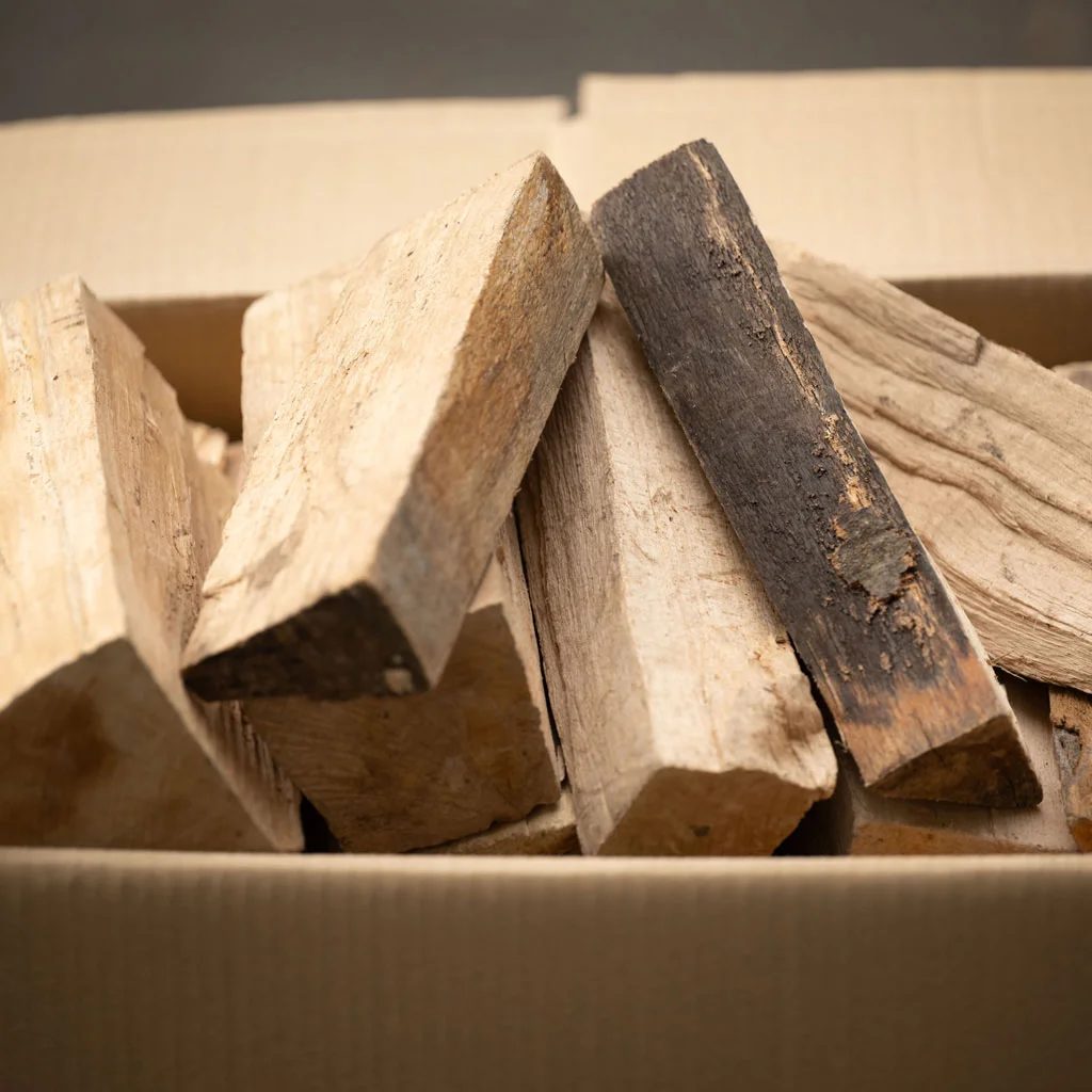 Hêtre séché en chambre 25cm en carton