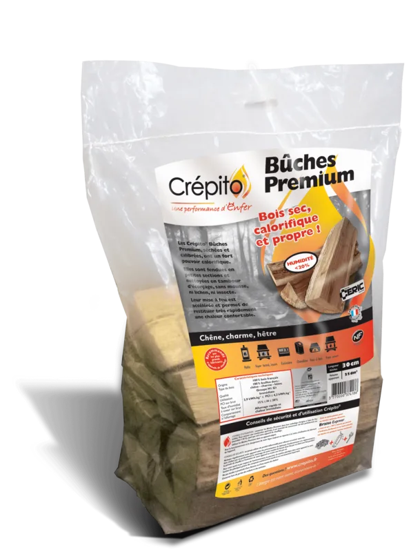 Bûches Premium Crépito - 25 cm - palette 2 m³