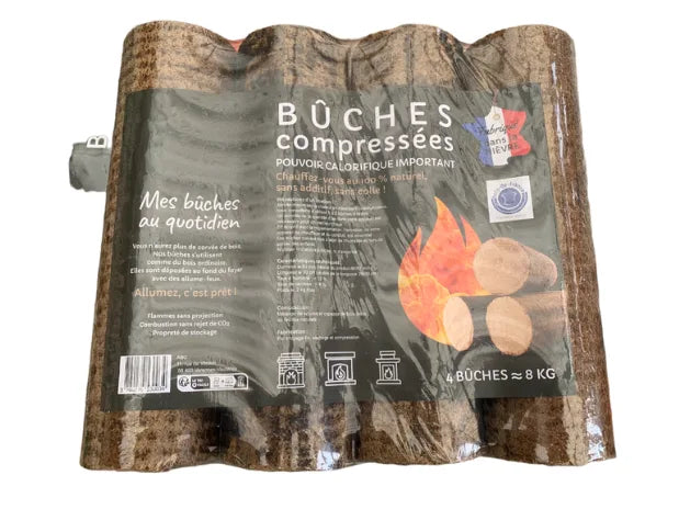 Bûches compressées - lot de 4 palettes