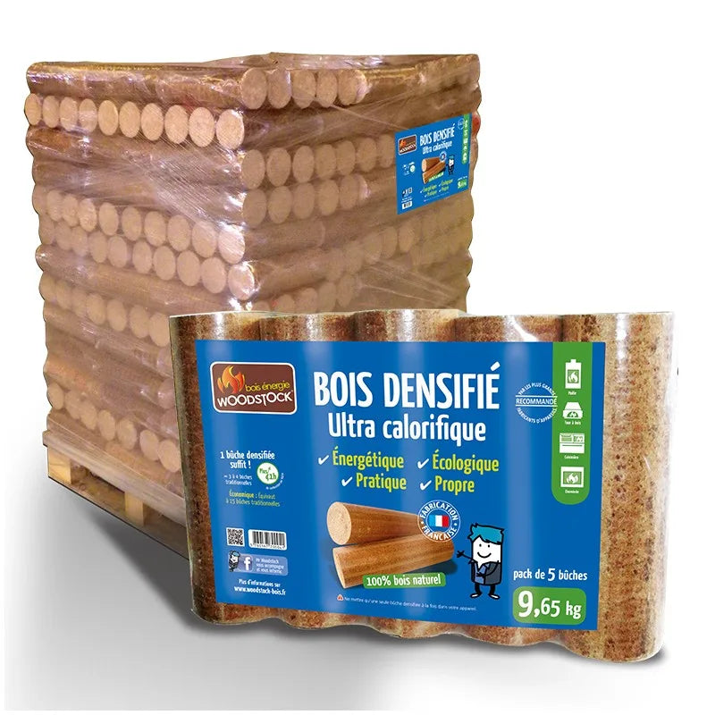 Bûches calorifiques WOODSTOCK - palette de 104 sacs